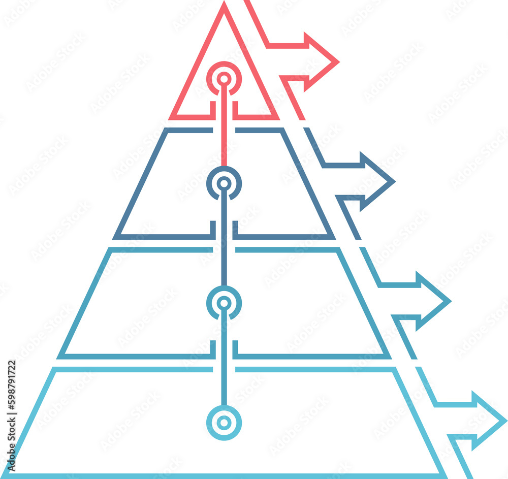Pyramid with four elements and place for your text, infographic template Pyramid with four elements and place for your text, infographic template