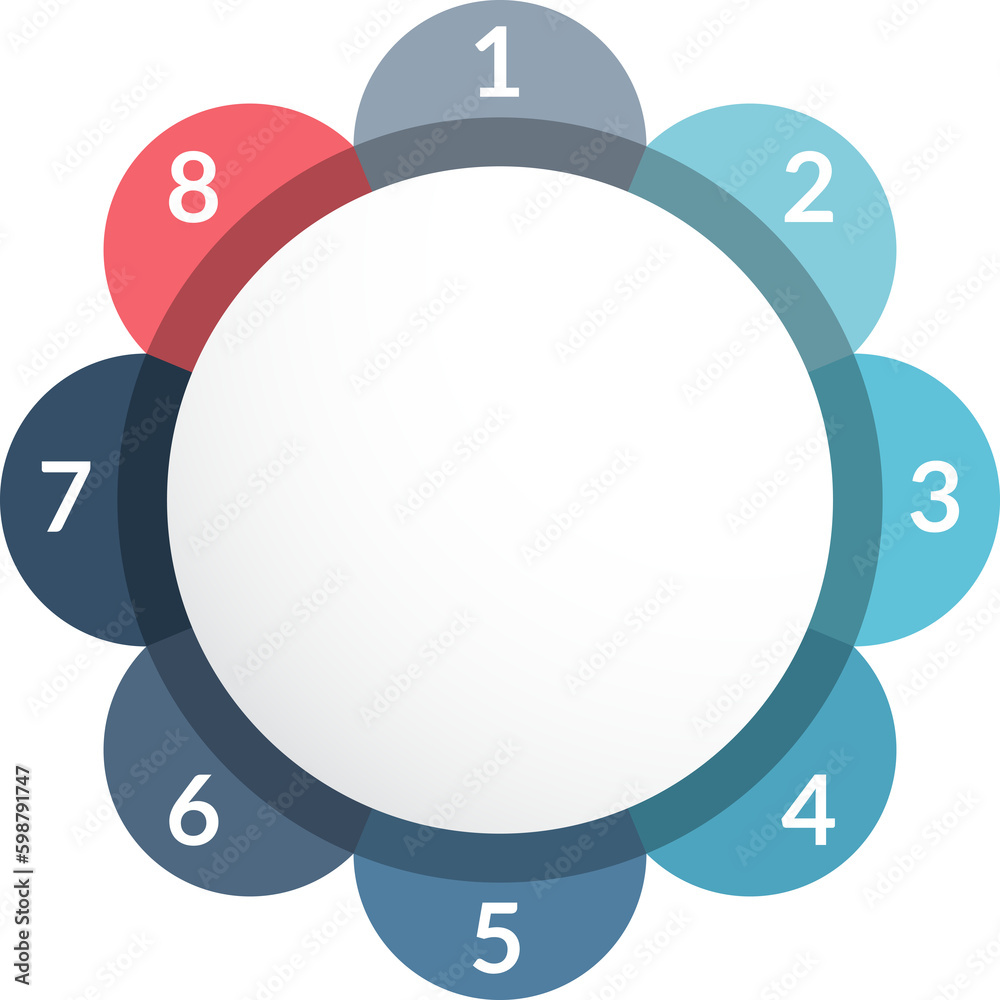 Circle diagram template with eight steps or options, infographic template Circle diagram template with eight steps or options, infographic template