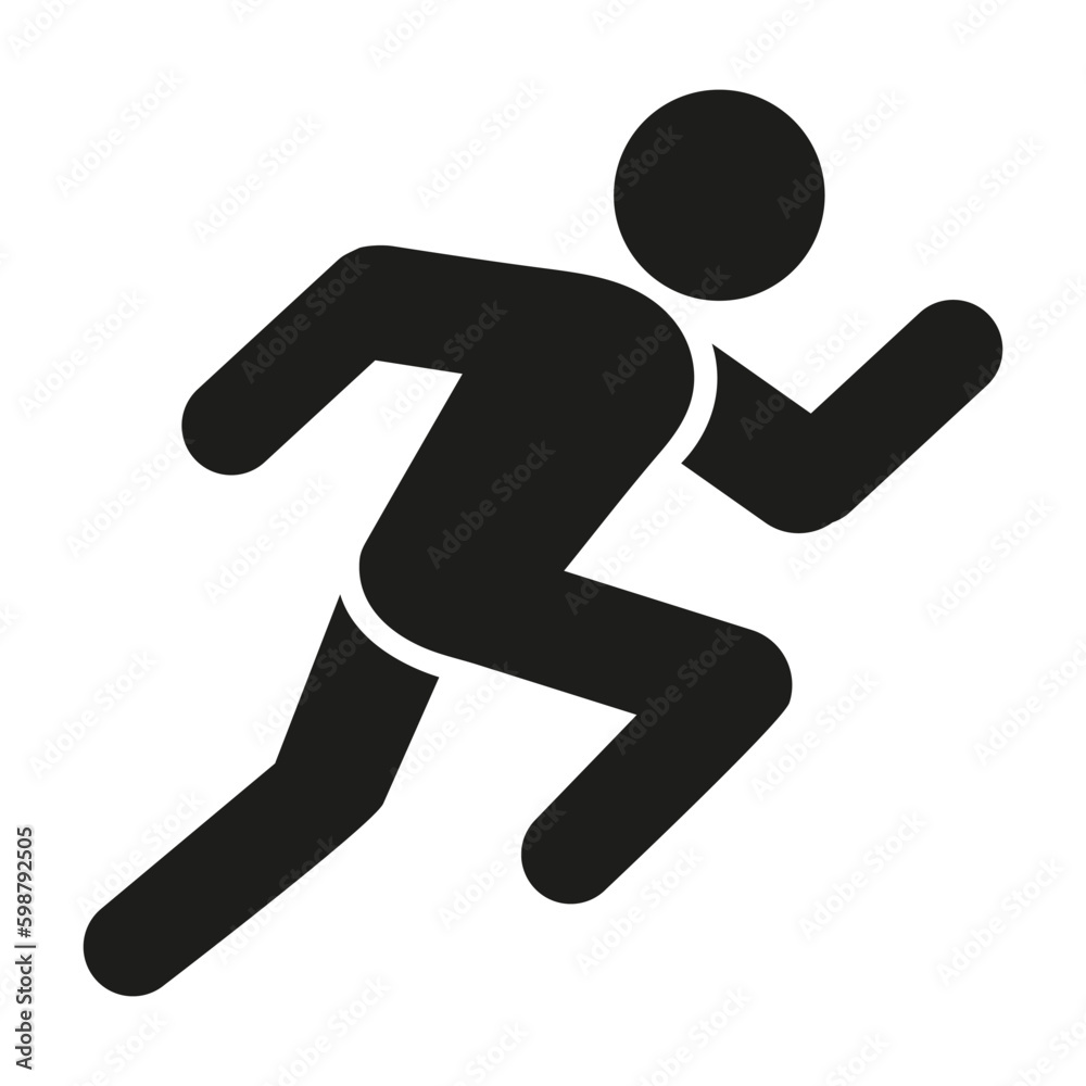 Running man, athletics, marathon, run icon isolated on white background.