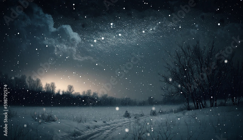 Snow Falling from Night Sky  © Shooting Star Std