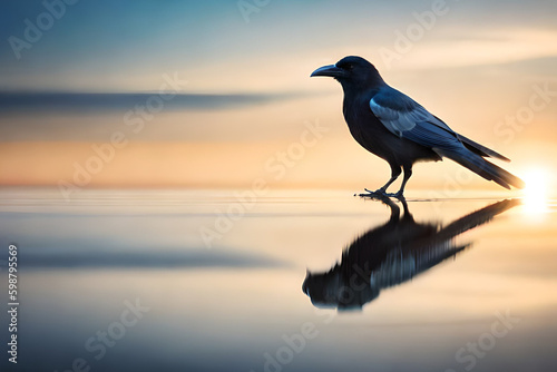 silhouette of a bird photo