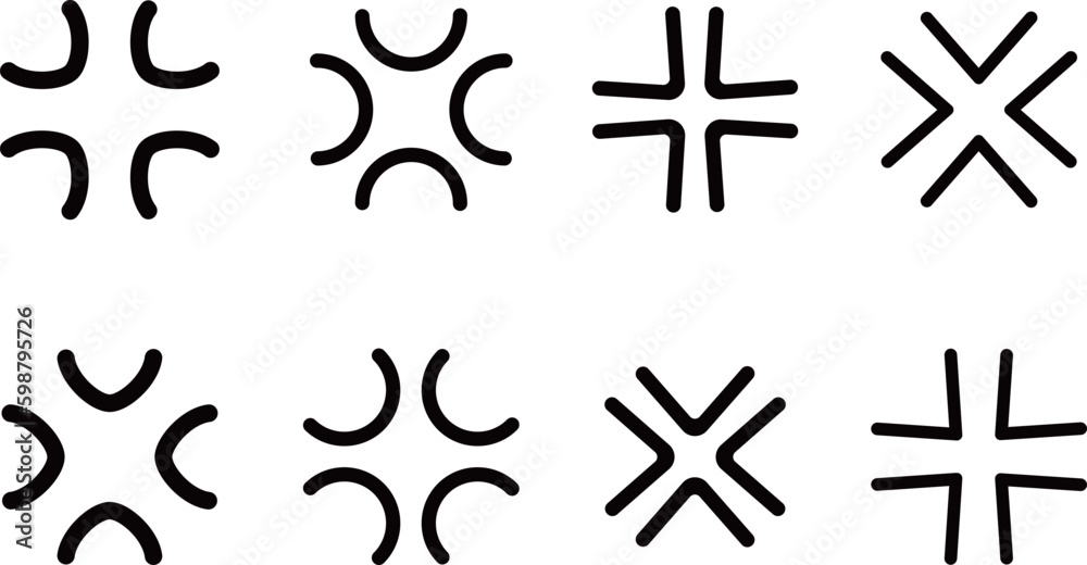 Obraz premium ムカムカした感情を表す血管のセット