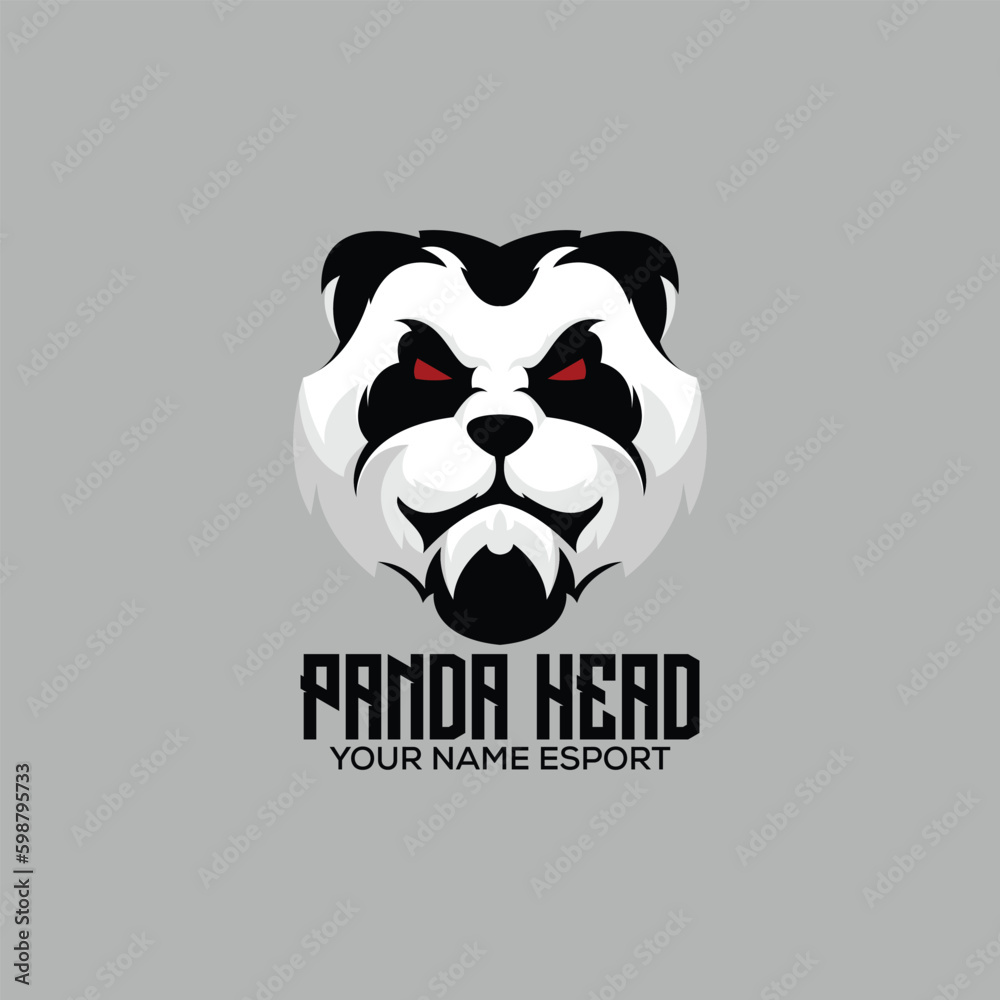 panda head logo design esport team