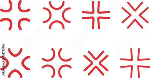 ムカムカした感情を表す血管のセット