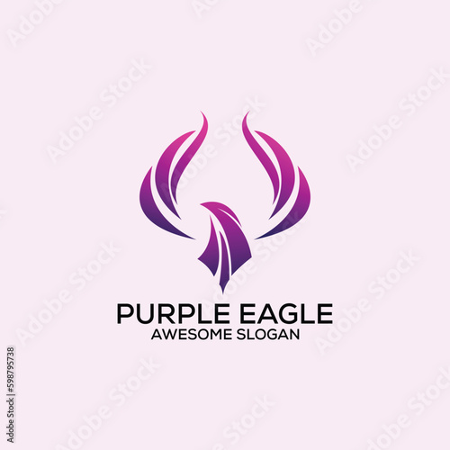 purple eagle logo design gradient colorful © ryujin