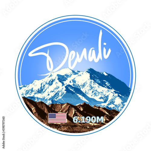 emblem of denali mountain - usa