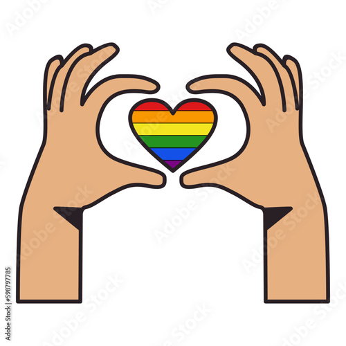 Vector illustration of LGBTQ icon, LGBTQ day, gay pride month, LGBTQ rainbow colors icons, couple icon, LGBTQ symbols, flat vector icons.
