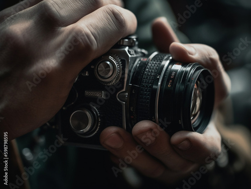 A Closeup of Someone Holding a Vintage Camera | Generative AI