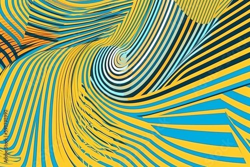 Abstract background modern hipster futuristic graphic. Yellow background with stripes. Vector abstract background texture design  bright poster  banner yellow and blue background Vector illustration.