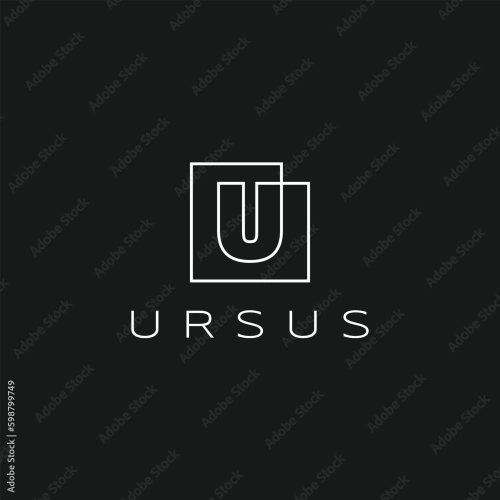 Square U Letter Initial Lettermark Continuous Line White Outline on Black Logo Vector Icon Illustration Square U Letter Initial Lettermark Continuous Line White Outline on Black Logo Vector Icon Illustration