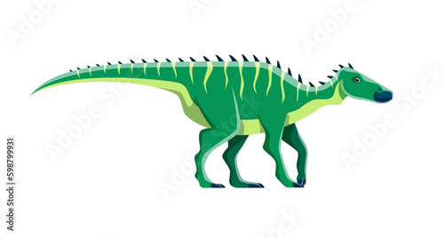 Cartoon Shantungosaurus dinosaur character, cute Jurassic dino, vector kids toy. Shantungosaurus dinosaur character or extinct reptile lizard, cartoon figure for children paleontology collection