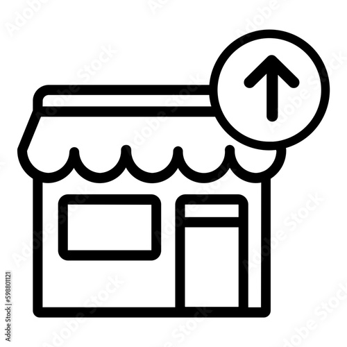 arrow shopping online market cart outline icon