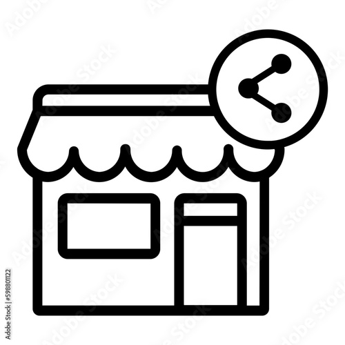 shopping online market cart outline icon