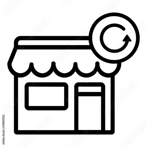 refresh shopping online market cart outline icon