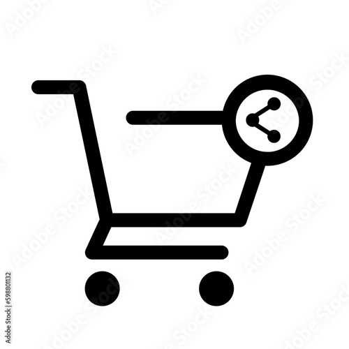share shopping online cart outline icon