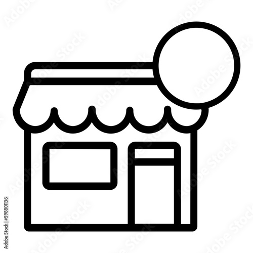 blank shopping online market cart outline icon