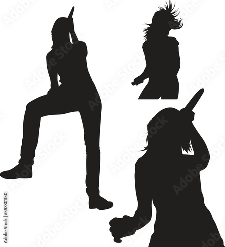 silhouette of a woman singer