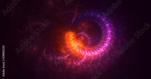 3D rendering abstract multicolor supernova fractal light background