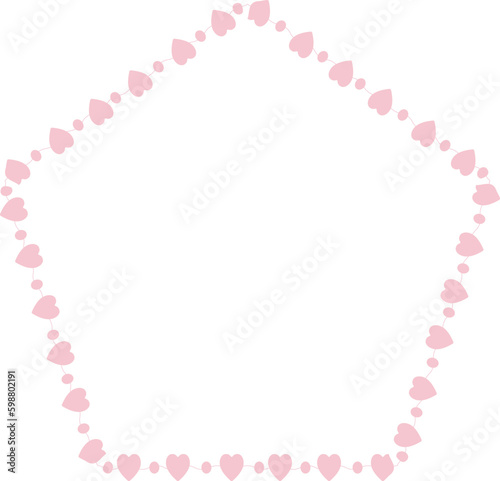Heart Pentagon vector frames for pictures photo frame framing pressed flowers floral frame decoration design pink royal classic vintage background for wedding wedding anniversary birthday valentine  © Pannaruj