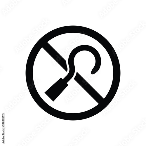 No hook icon design. Do not use hook icon design. vector illustration 