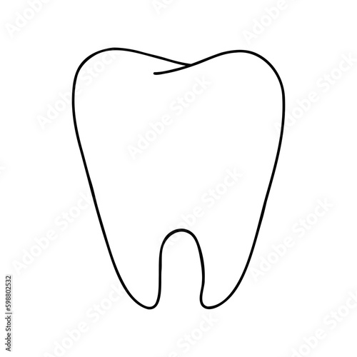 Tooth outline doodle icon. Dentistry, stomatology and dental care concept.