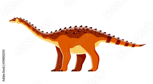 Cartoon dinosaur character  Aegyptosaurus dino of Jurassic reptiles  vector kid toy. Extinct dinosaur or Aegyptosaurus genus species  prehistoric lizard or reptile monster for kids paleontology