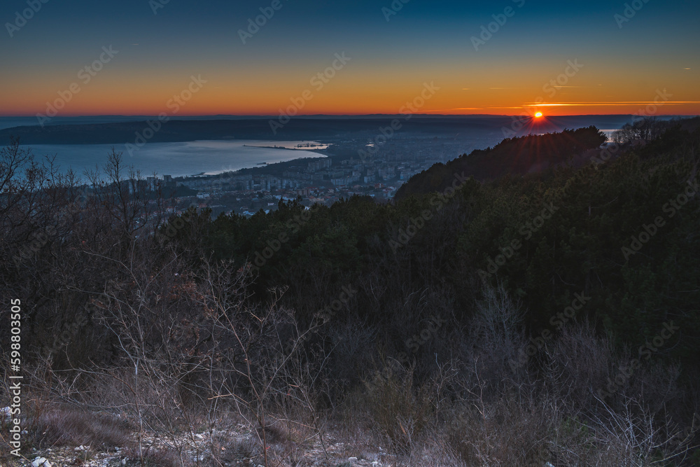custom made wallpaper toronto digitalPanoramic sunset high above the sea.
