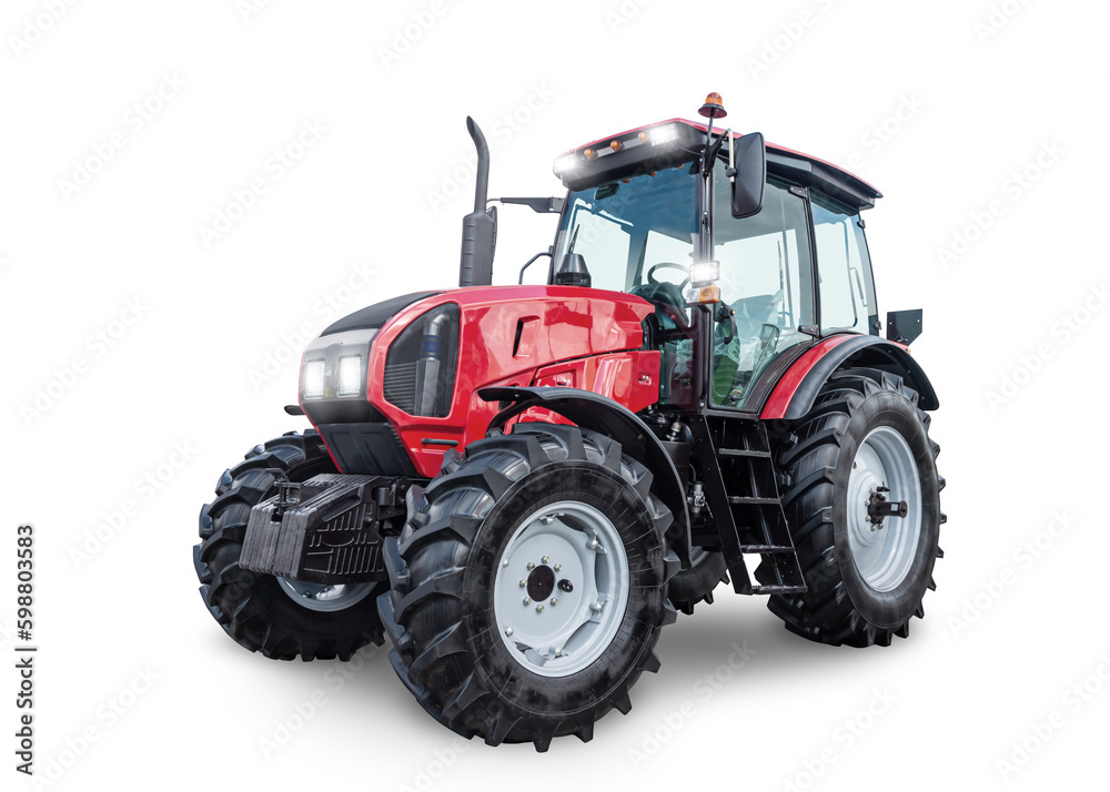 Modern wheeled tractor isolated on white background Modern wheeled tractor isolated on white background