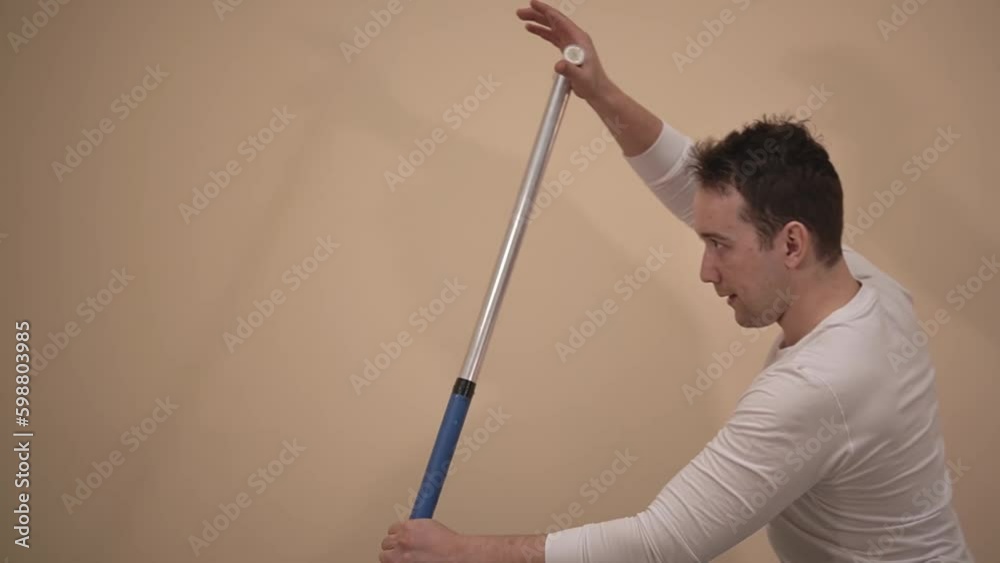 caucasian man doing exercises on the simulator. slalom kayak. slow motion video. side view. High quality Full HD video recording Generative AI caucasian man doing exercises on the simulator. slalom kayak. slow motion video. side view. High quality Full HD video recording Generative AI