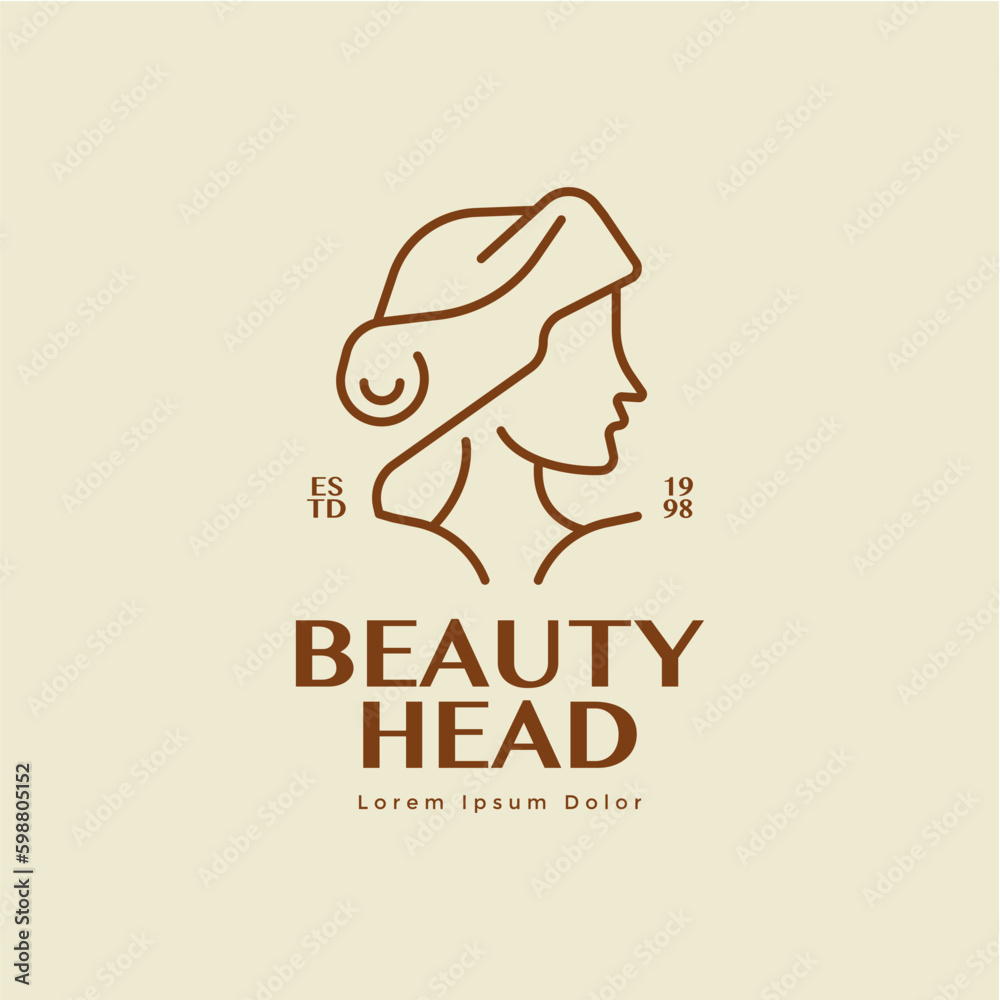 beauty logo monoline vector