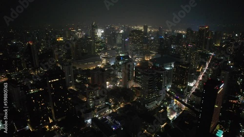 Aerial view of Watthana district in Bangkok, Thailand Generative AI photo
