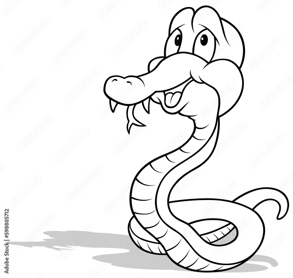 Drawing of a Smiling Upright Snake Drawing of a Smiling Upright Snake