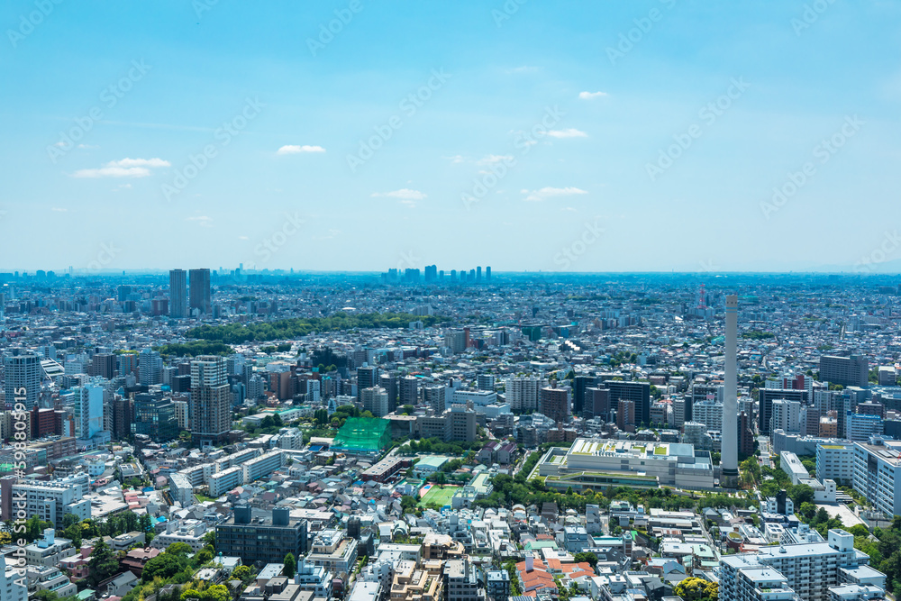 (東京都-都市風景)青空と東京都心の景観６