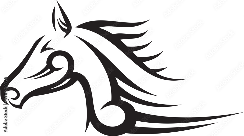 Naklejka premium tribal horse tattoo 