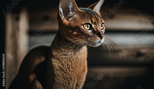Abyssinian cat. beautiful instagram photography - Generative AI
