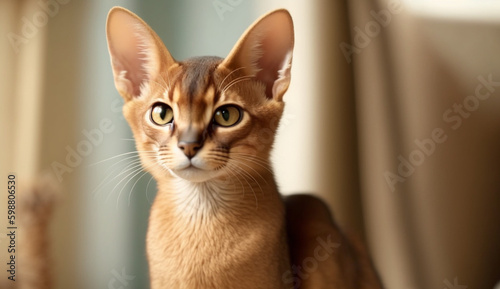 Abyssinian cat. beautiful instagram photography - Generative AI
