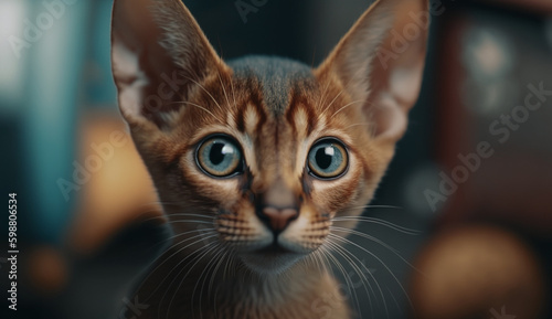 Abyssinian cat. beautiful instagram photography - Generative AI

