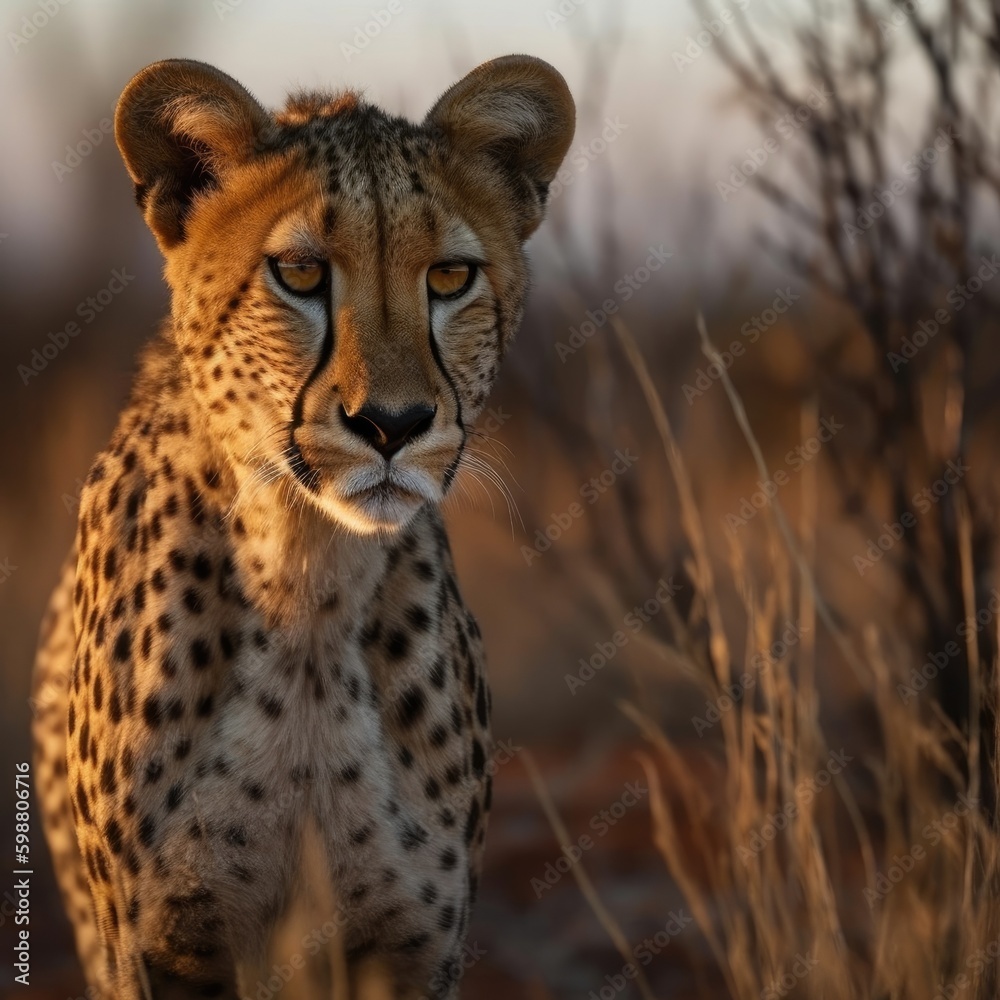 Cheetah in natural habitat (generative AI) Cheetah in natural habitat (generative AI)