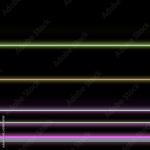 Colorful phosphorescent lines, rainbow colors, spectrum, disco lights