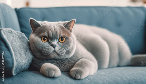 British Shorthair cat. beautiful instagram photography - Generative AI
