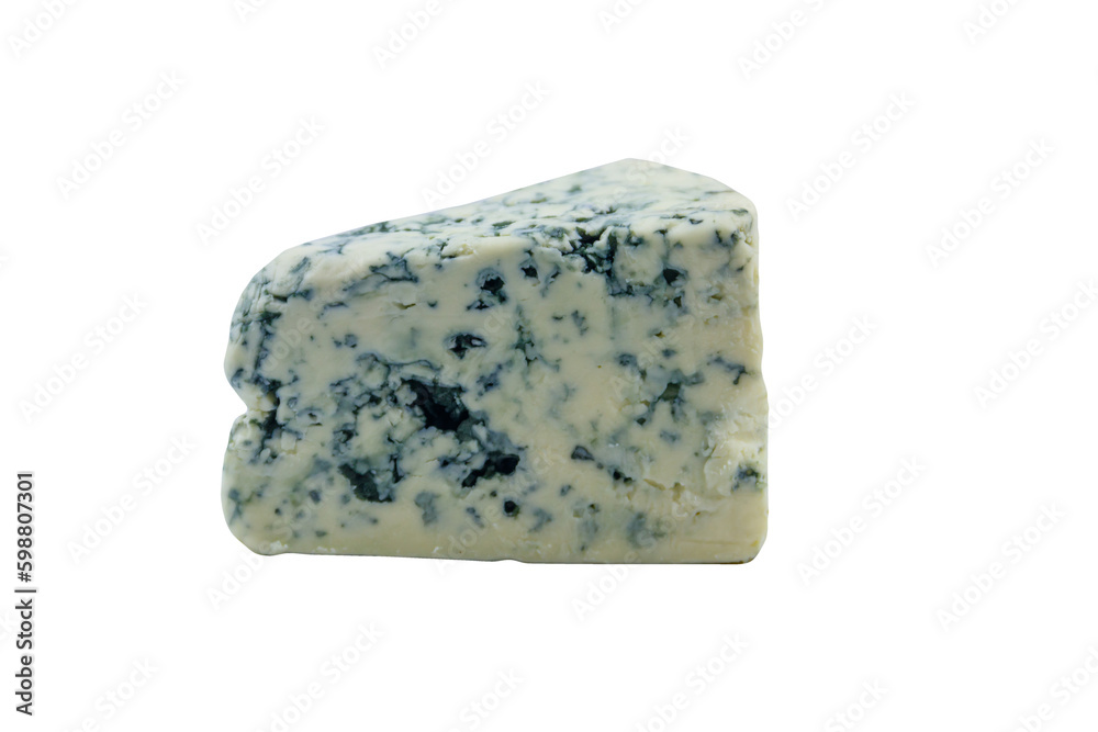Blue cheese with mold isolated on white background
