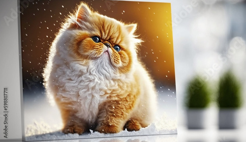Exotic Shorthair cat. beautiful instagram photography - Generative AI
