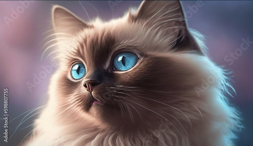 Havana Brown cat. beautiful instagram photography - Generative AI
