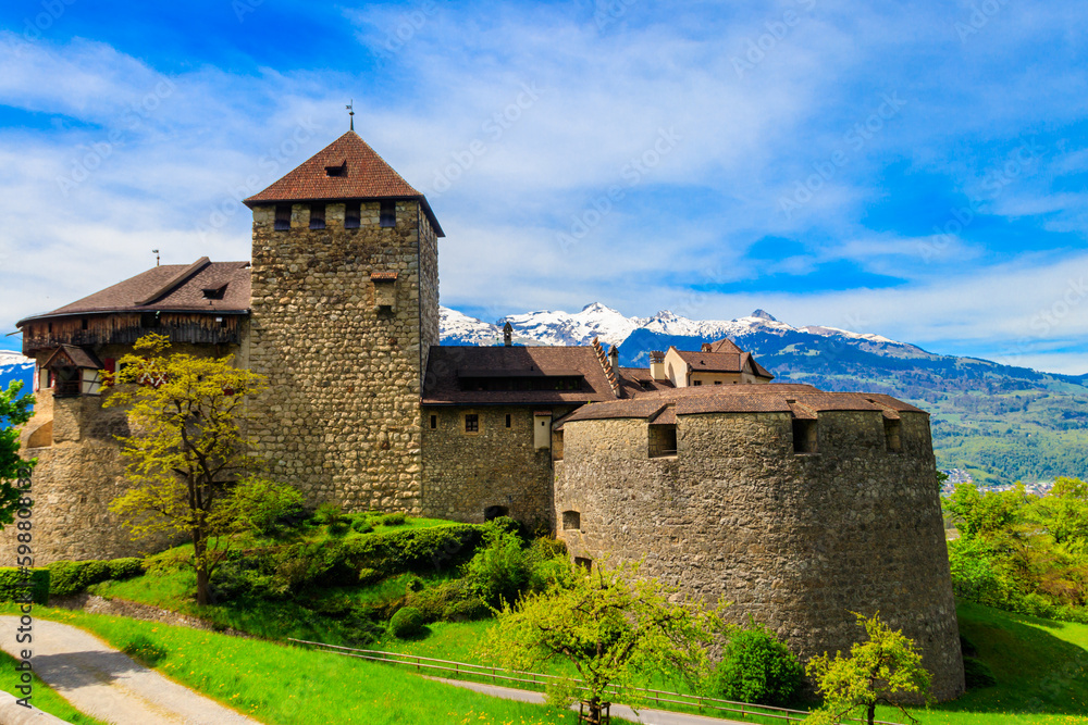 Medieval castle in Vaduz, Liechtenstein, Europe