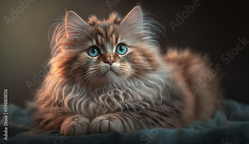 LaPerm cat. beautiful instagram photography - Generative AI
