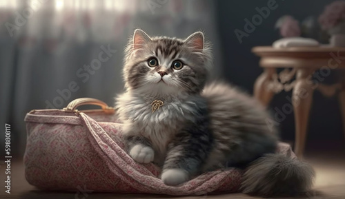 LaPerm cat. beautiful instagram photography - Generative AI
