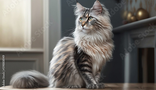 LaPerm cat. beautiful instagram photography - Generative AI
