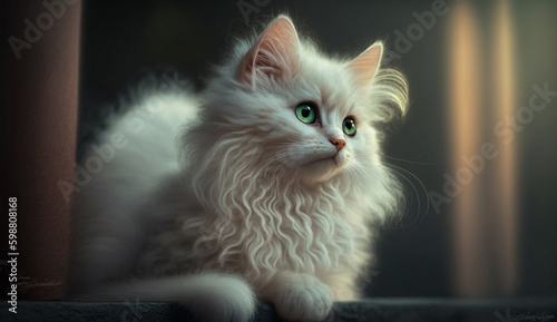 LaPerm cat. beautiful instagram photography - Generative AI
