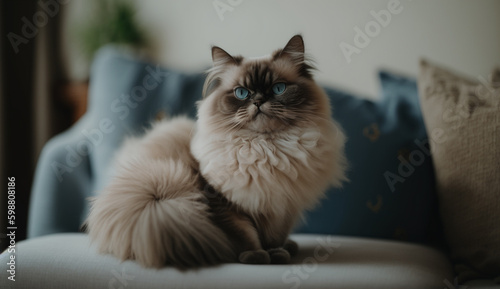 Munchkin cat. beautiful instagram photography - Generative AI
