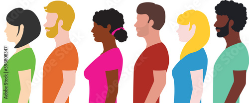 Men and women multiracial concept